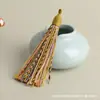 Colgante de borla de hilo de algodón retorcido a mano estilo tibetano, borla de color mixto hecha a mano con semilla de Bodhi para colgar en manualidades DIY, estilo étnico
