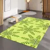 Tapete Minimalista Moderno para Sala de Estar, Tapete de Veludo Cristal para Mesa de Centro, Tapete de Luxo Leve de Alta Qualidade com Padrão de Folhas para Quarto ao Lado da Cama