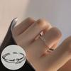 Anel Prata S925 Versão Coreana Origami Vazado para Mulheres, Moda Vintage Simples Anel Aberto, Anel de Dedo Indicador Literário Ins