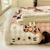 Conjunto de lençol de cama espesso de inverno, três peças, veludo de leite, novo estilo 2026, design fofo de desenho animado, manta de fleece para quartos de dormitório e quartos