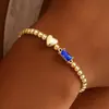 Pulseira de Coração com 12 Pedras de Nascimento Europeia e Americana Transfronteiriça Nova Moda Estilo Levemente Luxuoso Pulseira de Contas Redondas Douradas para Mulheres 2026