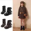 Botines Princesa Martin para Niña 2026 Nuevo Otoño/Invierno Más Terciopelo Suela Suave Botas de Cuero para Pantalón Niñas Niños