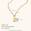 Collar con Colgante de Corazón con Pedrería Estilo Ins Transfronterizo Europeo y Americano, Acero Inoxidable Chapado en Oro de 18 Quilates, Diseño de Nicho, Colgante de Lujo Ligero