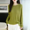 Nova Coleção Outono/Inverno 2026: Blusa de Tricô Feminina de Manga Longa com Listras Color-Block e Design Canelado, Feita de Lã Fina