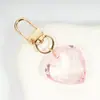 Chaveiro em Forma de Coração Pingente de Coração Transparente Colorido Item Pequeno Fofo Criativo para Mochila de Meninas Acessório Decoração