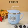 Taza de Agua Infantil de Acero Inoxidable 304 con Dibujos Animados y Asa Taza para Beber para Estudiantes de Preescolar Taza de Leche con Tapa Taza de Doble Pared