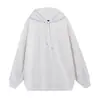 Camiseta Base Cómoda de Algodón Pesado 360g Estilo Americano Transfronterizo, Nueva para Primavera y Otoño, Color Sólido, Holgada con Capucha, Ropa para Parejas