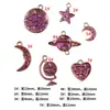 Serie de Nuevo Cielo Estrellado Estilo Coreano Aleación con Goteo de Aceite Accesorios para Joyería DIY Pendientes, Pulseras, Collares, Colgantes de Oro K