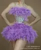 Vestido de Malla Verde con Pedrería para Mujer, Dos Piezas para Baile, Club, Performance, Cosplay, Fantasía Europea y Americana