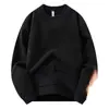 Sudadera Casual de Cuello Redondo Estilo Japonés y Coreano para Comercio Exterior Transfronterizo, Nueva Colección Otoño e Invierno, Forrada de Felpa, Gruesa, Color Sólido, Personalizable, Holgada, Versátil, Manga Larga