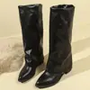 Nuevas Botas Largas Francesas Elegantes para Mujer Otoño/Invierno 2026, Color Marrón Maillard, Cierre de Cremallera, Botas de Tacón Alto a la Moda Versátiles