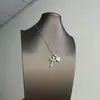 Colar com Pingente Cruz Coração de Zircônia Doce Cool Personalidade de Nicho Menina Versátil Corrente Clavícula Colares Simples e Modernos