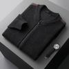 Suéter de Lã Outono e Inverno Masculino Jaqueta de Tricô com Gola Cardigan Jacquard Jaqueta Engrossada Roupa Externa Suéter Base Suéter de Caxemira