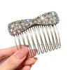 Peine de Princesa con Lazo de Pedrería, Pinza Lateral para Flequillo, Pasador para la Parte Trasera de la Cabeza, Accesorio para el Cabello para Mujeres