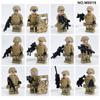 Atacado Transfronteiriço M8019 M8082 Figuras de Blocos de Construção Militares Forças Antiterroristas Modelo Swat Brinquedos de Montagem em Sacos