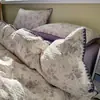 Conjunto de Roupa de Cama de Gaze Dupla Classe A Quatro Peças Modelo Novo 2026 Capa de Edredom Lençol de Cama de Algodão Gaze Capa de Edredom Conjunto de Três Peças para Dormitório Estudantil 4