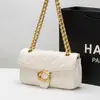 Bolso de Hombro Acolchado de Cadena de Gama Alta para Mujer 2025 Nueva Moda Versátil Transfronterizo Bolso Cuadrado Pequeño Bolso Cruzado de Cuero Genuino
