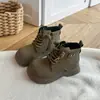 Botas Martin para niños, unisex, botas amarillas, botines de moda de otoño, botas para exteriores, estilo británico, para niños mayores, botas de cuero de suela gruesa