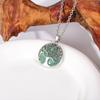 Colgante de árbol de la vida hueco redondo transfronterizo, collar de amatista de cristal blanco natural, accesorios de bricolaje, adornos colgantes europeos y americanos