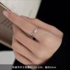 925 Banhado a Prata Flash Anel de Diamante Feminino Luz Luxo Nicho Aberto Anel Avançado Anel de Dedo