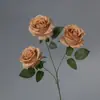 Flores Artificiales, Rosa Anna de Tres Cabezas, Arreglo Floral de Piso para Salón de Bodas, Decoración del Hogar, Flores Falsas, Venta al por Mayor desde Fabricante, Flores de Seda para Hotel