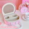 Caja de Almacenamiento de Joyería Multicapa con Cerradura Espejo Joyero Infantil Aretes Collar Cajón Almacenamiento Caja de Embalaje