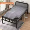 Cama individual plegable para uso doméstico, cama sencilla para dormitorio de adultos, cama de tablero duro para habitación de alquiler, cama de acompañante, cama extra, cama de hierro portátil