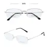 Armazón de gafas de moda semi-al aire con aleación de titanio con memoria, apto para gafas de prescripción y de lectura, ultraligero y cómodo, unisex