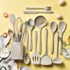 Juego de Utensilios de Cocina de Silicona Transfronterizo, Utensilios de Cocina Resistentes al Calor, Espátula, Cuchara, Brocha, Juego de Batidores