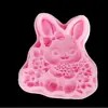Molde de Silicone em Forma de Buquê de Coelho da Páscoa Transfronteiriço DIY Chocolate Bolo Argila de Modelar Ferramenta de Cola