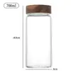 Tarro de Almacenamiento de Madera de Acacia Tarro de Almacenamiento de Vidrio Tarro de Vidrio Sellado Almacenamiento Uso Diario Alto Borosilicato Transparente Tarro de Cáscara de Mandarina con Tapa