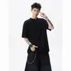 2026 Nueva Camiseta de Manga Corta Marca de Moda Verano Holgada Manga Larga Media Manga Celebridad de Internet Moda Ins Top Sencillo Estampado