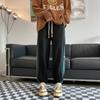 Pantalones casuales holgados de verano estilo Hong Kong para hombre, marca de moda, con costuras extragrandes, color de contraste, pantalones deportivos elegantes con cordones en los tobillos