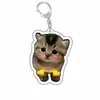 Linda idea de regalo de expresión de gatito acrílico, llavero colgante divertido para mascotas transfronterizo, recuerdo de perro