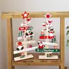 Mini Árbol de Navidad de Madera Estilo Escandinavo Adornos Navideños de Escritorio Decoración para Estantería de Oficina en Casa Regalos Pequeños