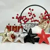 Patrón de grietas de hielo transfronterizo cuero estrella de cinco puntas muñeca colgante corazón de melocotón diy accesorios de joyería materiales llavero con corazón ins