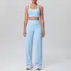 Shockproof Transpirable Deporte Belleza Espalda Sujetador Pantalones Pierna Ancha Ajustados Slim-Fit Sensación de Segunda Piel Conjunto de Yoga Fitness para Mujer