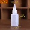 Botellas graduadas de boca fina de 30 50 100 ml, botellas aplicadoras de pintura, botellas dispensadoras de líquidos, botellas de embalaje, botellas de reactivos vacías