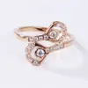 Buen temperamento de ojos brillantes a juego anillo de doble diamante simple y generoso joyería para mujer Venta al por mayor