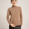 Camisa base de tricô 100% cashmere para mulheres, mangas largas, estilo grosso, novo modelo outono e inverno, gola semi-alta, top macio e de cor sólida
