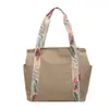 Bolsa Tote de Nylon Grande Capacidade Estilo Coreano para Mulheres 2026 Novo Padrão Bolsa de Mão com Alça Larga para Trabalho, Lazer e Uso Versátil
