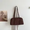 Bolsa Almohada Boston Ligera Rellena de Algodón Otoño/Invierno 2026, Estilo Coreano, Gran Capacidad, Estilo Casual Simple, Bolso de Hombro Único para Debajo del Brazo
