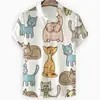 Camisa Casual Floral Estampada Digital Transfronteiriça Personalizada pelo Fabricante Camisa Havaiana de Manga Curta com Gola para Homens