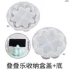 Resina de Papoula DIY Resina Gesso Flor de Oito Pétalas Caixa de Armazenamento Empilhável Frasco de Armazenamento Multicamadas Molde de Silicone