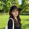 Sombrero de Sol Nuevo Estilo 2026 para Mujer, Protección Solar y Protección UV, Sombrero Hueco de Goma Negro Terciopelo de Verano, Ala Ancha, Sombrero sin Costuras