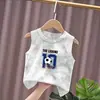 Chaleco de Algodón Puro para Niños y Niñas, Nuevo Camiseta sin Mangas de Verano Tie-Dye Versátil Elegante con Estampado de Dibujos Animados