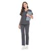 Bata quirúrgica elástica cuello en V manga corta traje de uniforme de enfermera de hospital azul oscuro ropa para lavar a mano