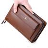 Bolso de Mano de Cuero Genuino Williampolo para Hombre, Cartera de Mano Casual de Negocios, Bolso para Teléfono Móvil de Gran Capacidad, Bolso de Mano Largo para Hombre