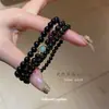 Pulsera de Cuentas de Obsidiana para Mujer Moda Nacional Personalidad Pulsera Versátil Nueva China Nicho Pulsera de Gama Alta Venta al por Mayor