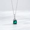 Colar vintage S925 prata esterlina novo quadrado esmeralda feminino all-match design pequeno quadrado açúcar pingente clavícula corrente